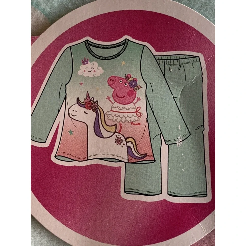 Peppa Pig PJs Toddler‎ Girls Size 18M FLANNEL 2 Pc Pajamas Set 2905